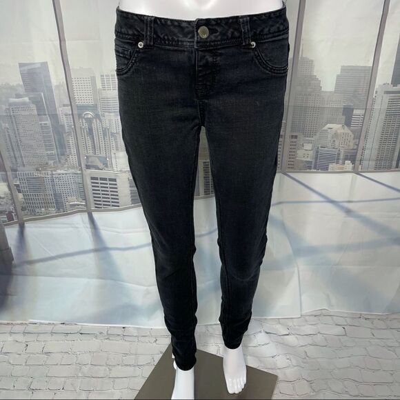 Mossimo Black Faded Skinny Denim Jeggings Size 6 - Picture 6 of 12